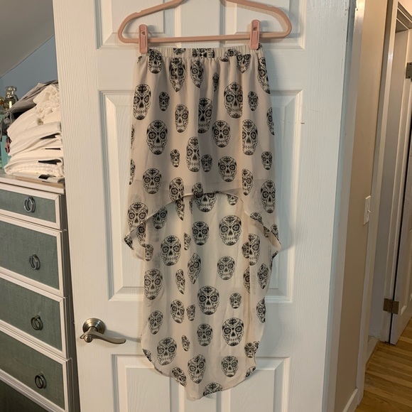 High-low sugar skull print skirt - Picture 1 of 5